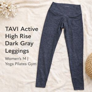 TAVI Active Dark Gray High Rise Leggings Women’s M | Yoga Pilates Gym